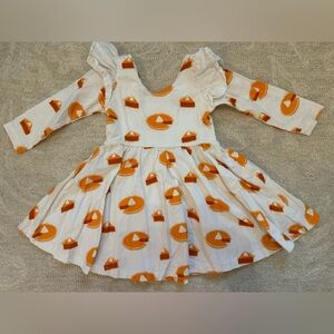 Monica + Andy Pumpkin Pie Thanksgiving twirl dress 2T